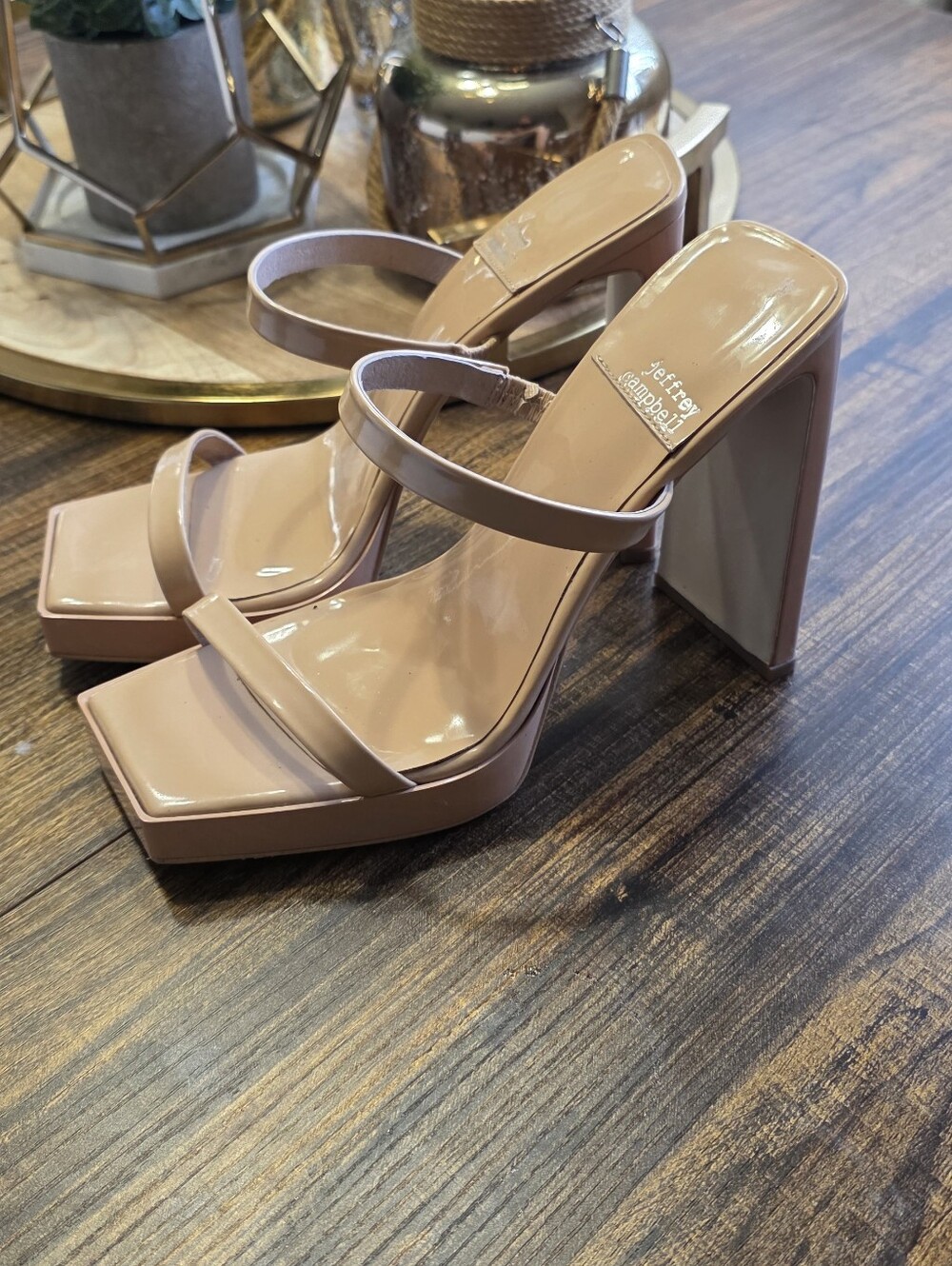 Jeffrey Campbell Blush Patent Square Toe Platform Heels